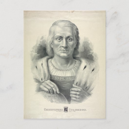  portret van Christoffel Columbus Briefkaart (Voorkant)