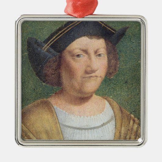 Portret van Christoffel Columbus Metalen Ornament (Voorkant)