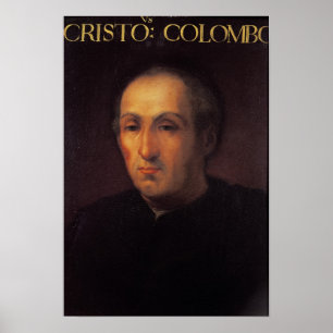 Portret van Christoffel Columbus Poster