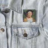 Portret van Christoffel Columbus Vierkante Button 5,1 Cm (In situ)