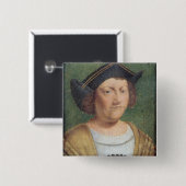 Portret van Christoffel Columbus Vierkante Button 5,1 Cm (Voorkant /achterkant)