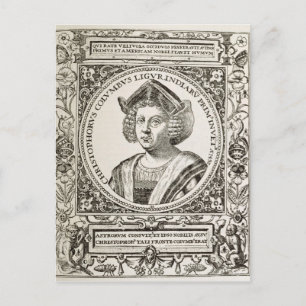 Portret van Christopher Columbus Briefkaart