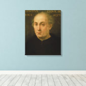 Portret van Christopher Columbus Canvas Afdruk (Insitu (Houten vloer))