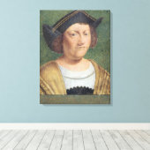 Portret van Christopher Columbus Canvas Afdruk (Insitu (Houten vloer))