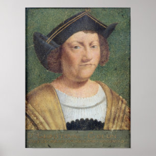 Portret van Christopher Columbus Poster