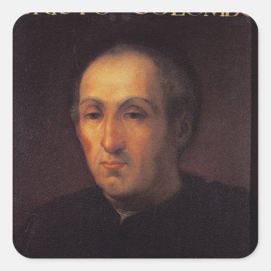 Portret van Christopher Columbus Vierkante Sticker (Voorkant)