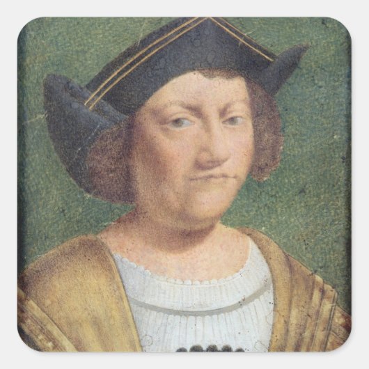 Portret van Christopher Columbus Vierkante Sticker (Voorkant)