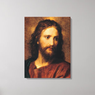 Portret van Christus door Heinrich Hofmann Canvas Afdruk