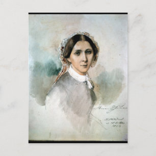 Portret van Clara Schumann 1853 Briefkaart