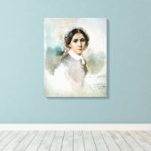 Portret van Clara Schumann 1853 Canvas Afdruk (Insitu (Houten vloer))