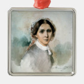 Portret van Clara Schumann 1853 Metalen Ornament (Voorkant)