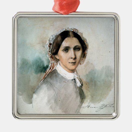 Portret van Clara Schumann 1853 Metalen Ornament (Voorkant)