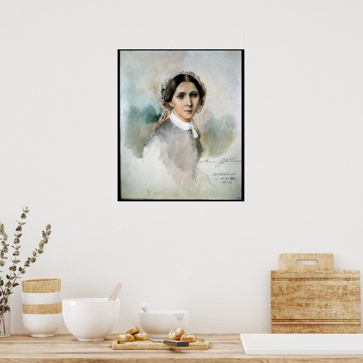 Portret van Clara Schumann 1853 Poster (Keuken)