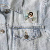Portret van Clara Schumann 1853 Vierkante Button 5,1 Cm (In situ)