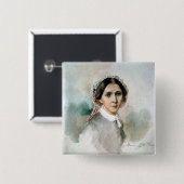 Portret van Clara Schumann 1853 Vierkante Button 5,1 Cm (Voorkant /achterkant)