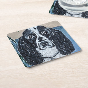 Portret van Cocker Spaniel Schilderij van Alfred F Kartonnen Onderzetters