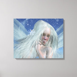 Portret van Cold Winter Fairy Canvas Afdruk