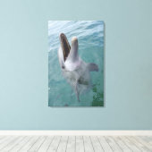 Portret van Common Bottlenose Dolphin, Caribisch g Canvas Afdruk (Insitu (Houten vloer))