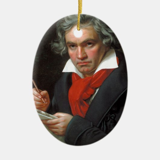  portret van componist Ludwig von Beethoven Keramisch Ornament (Voorkant)