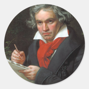  portret van componist Ludwig von Beethoven Ronde Sticker