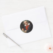  portret van componist Ludwig von Beethoven Ronde Sticker (Envelop)