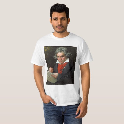  portret van componist Ludwig von Beethoven T-shirt (Voorkant volledig)