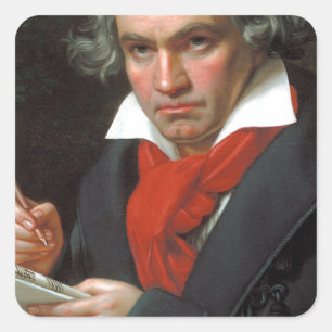  portret van componist Ludwig von Beethoven Vierkante Sticker