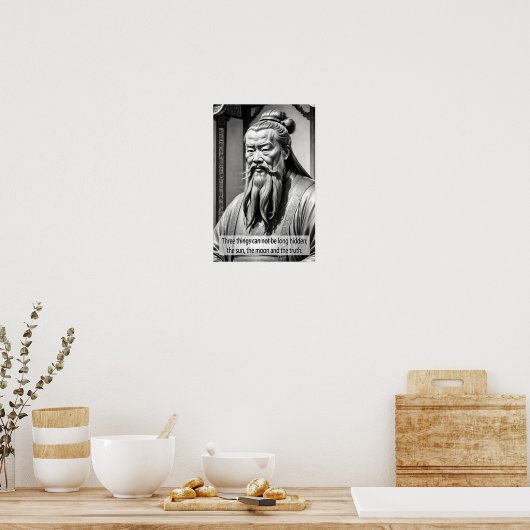 Portret van Confucius Poster (Keuken)