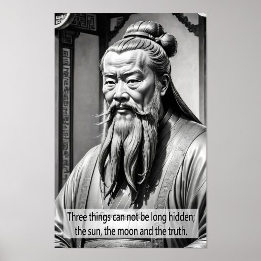 Portret van Confucius Poster (Voorkant)