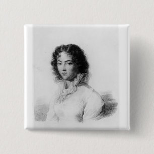 Portret van Constanze Mozart 1828 Vierkante Button 5,1 Cm