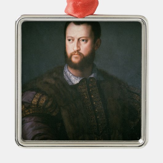 Portret van Cosimo I de'Medici, 16e eeuw Metalen Ornament (Voorkant)