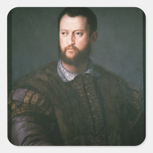 Portret van Cosimo I de'Medici, 16e eeuw Vierkante Sticker (Voorkant)