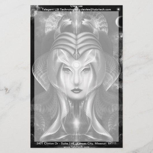 Portret van Cyiria Midnight Bright Briefpapier (Voorkant)