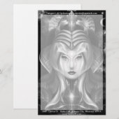 Portret van Cyiria Midnight Bright Briefpapier (Voorkant / Achterkant)
