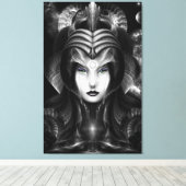 Portret van Cyiria Midnight Canvas Afdruk (Insitu (Houten vloer))