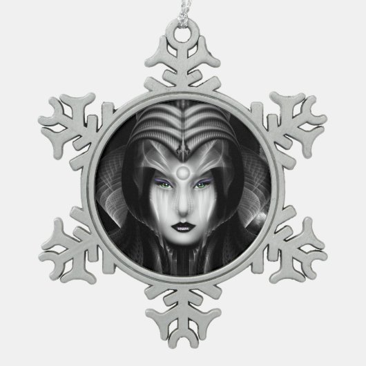 Portret van Cyiria Midnight Snowflake Ornament (Voorkant)