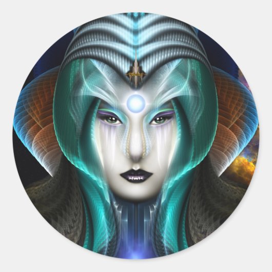 Portret van Cyrië Ronde Sticker (Voorkant)