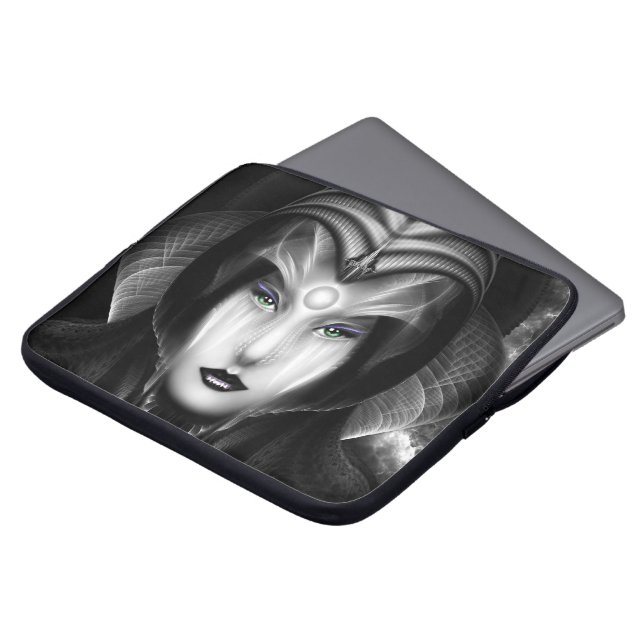 Portret van Cyriria midnight-laptophoes Laptop Sleeve (Voorkant top)
