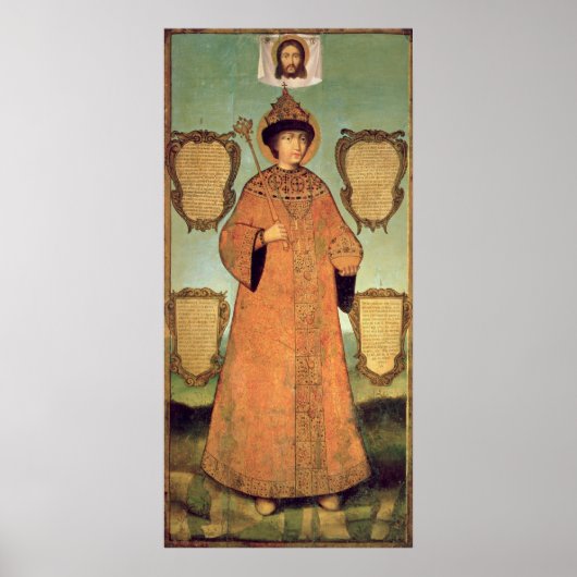 Portret van Czar Fyodor Alexeevich Poster (Voorkant)