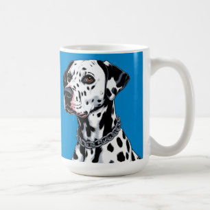 Portret van Dalmatische hond tegen blauwe achtergr Koffiemok