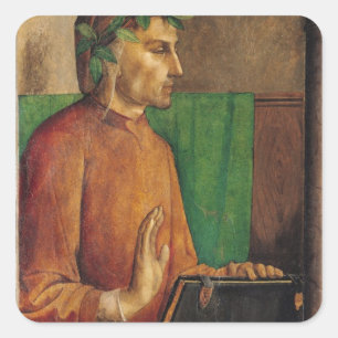 Portret van Dante Alighieri, c.1475 Vierkante Sticker