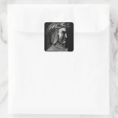 Portret van Dante Alighieri Vierkante Sticker (Tas)