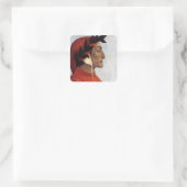 Portret van Dante Alighieri Vierkante Sticker (Tas)