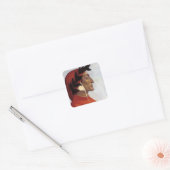 Portret van Dante Alighieri Vierkante Sticker (Envelop)