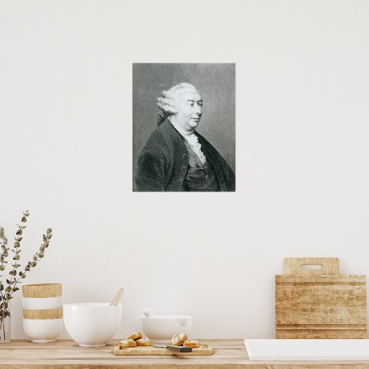 Portret van David Hume Poster (Keuken)