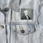 Portret van David Hume Vierkante Button 5,1 Cm (In situ)