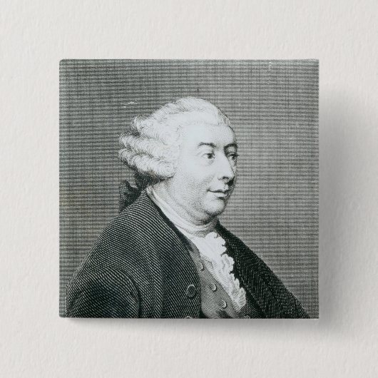 Portret van David Hume Vierkante Button 5,1 Cm (Voorkant)