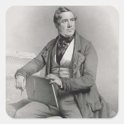 Portret van David Roberts (1796-1864) frontispiece Vierkante Sticker (Voorkant)
