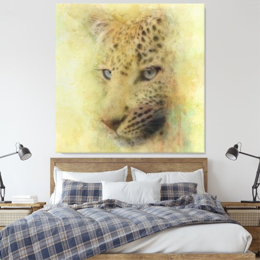 Portret van de Afrikaanse Waterverf van het wild i Canvas Afdruk (Insitu (Slaapkamer))