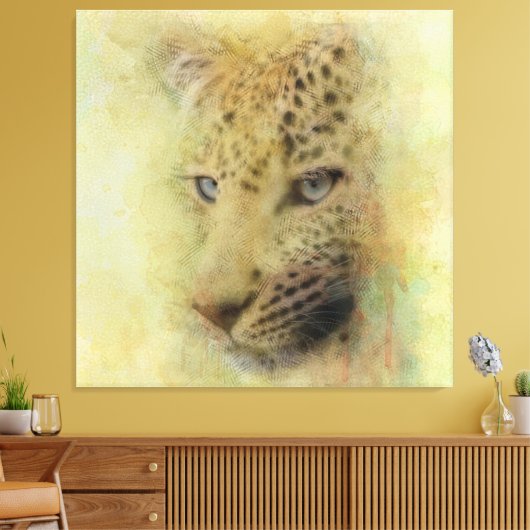 Portret van de Afrikaanse Waterverf van het wild i Canvas Afdruk (Insitu (Woonkamer))